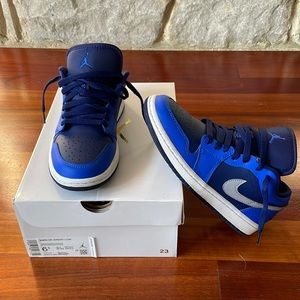 Air Jordan 1 Low - Women Size 6.5 - Game Royal, Stealth Blue Void